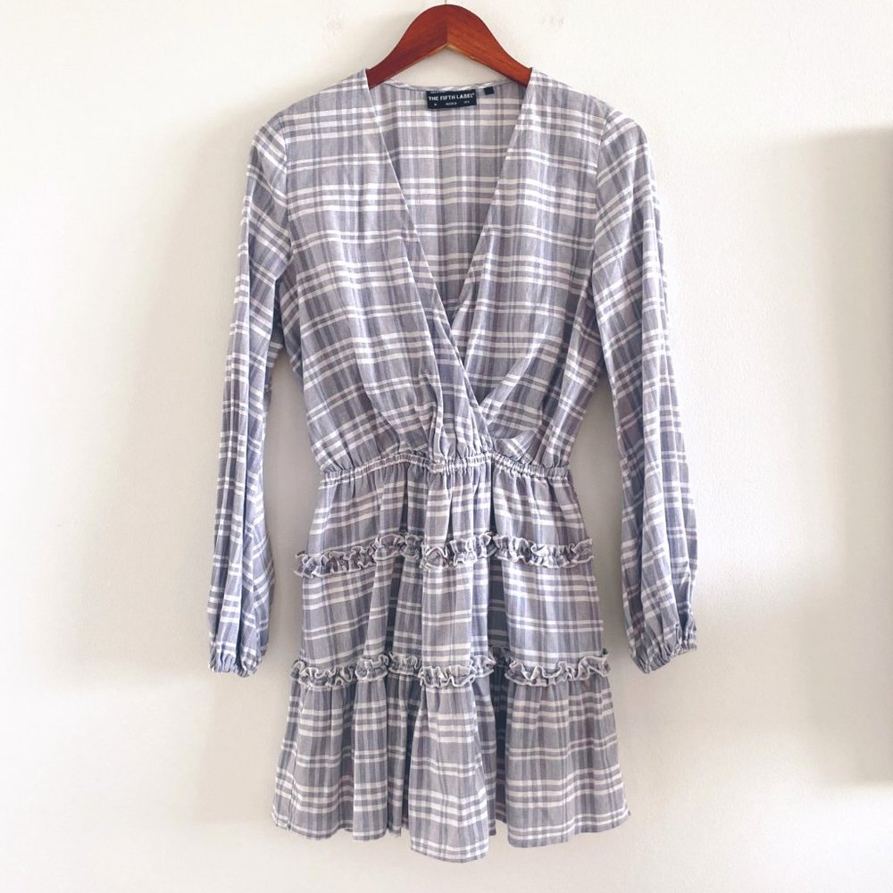 The Fifth Label Ivy Stripe Mini Dress Dress Gray White - Picture 4 of 14